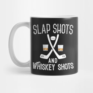 Slapshots And Whiskey Shots Funny Hockey Mug